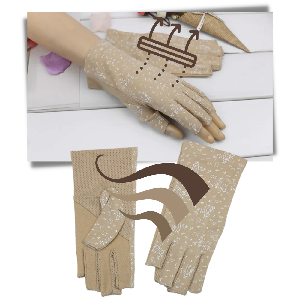 Luxora Stylish UV-Protective Cotton Gloves for Sun Safety