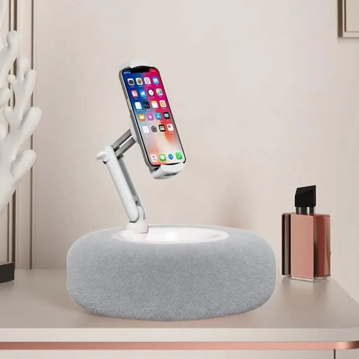 RoyaleGlow Fuzzy Tablet & Phone Pillow Stand – Multi-Angle Phone Holder for Bed, Car, and Couch