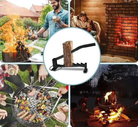 Hanging Carbon Steel Firewood Chopping Machine - Portable Wall Mounted Wood Kindling Splitter