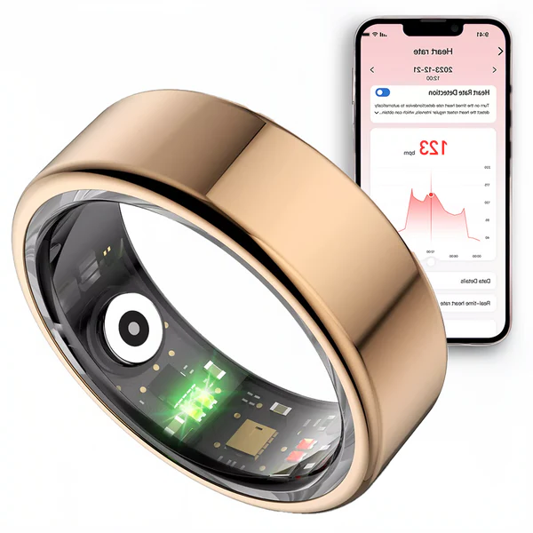Luxora Stainless Steel Smart Ring with Health Tracker