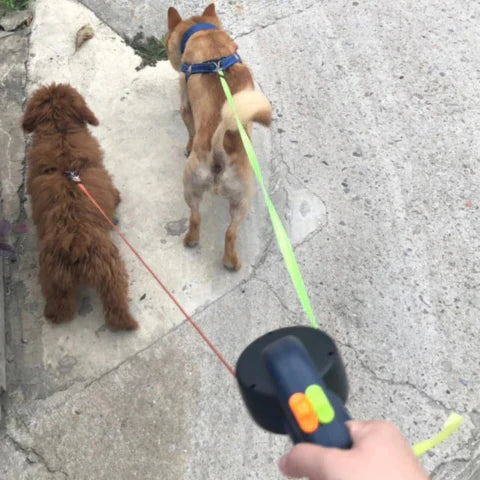 Luxora Dual Dog Leash - TangleFree - LED Light & 360 Swivel