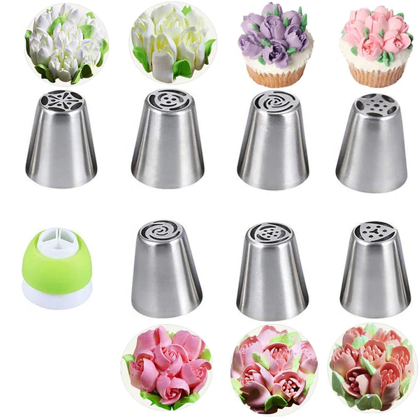 RoyaleGlow Cake Decor Piping Tips Set with Coupler