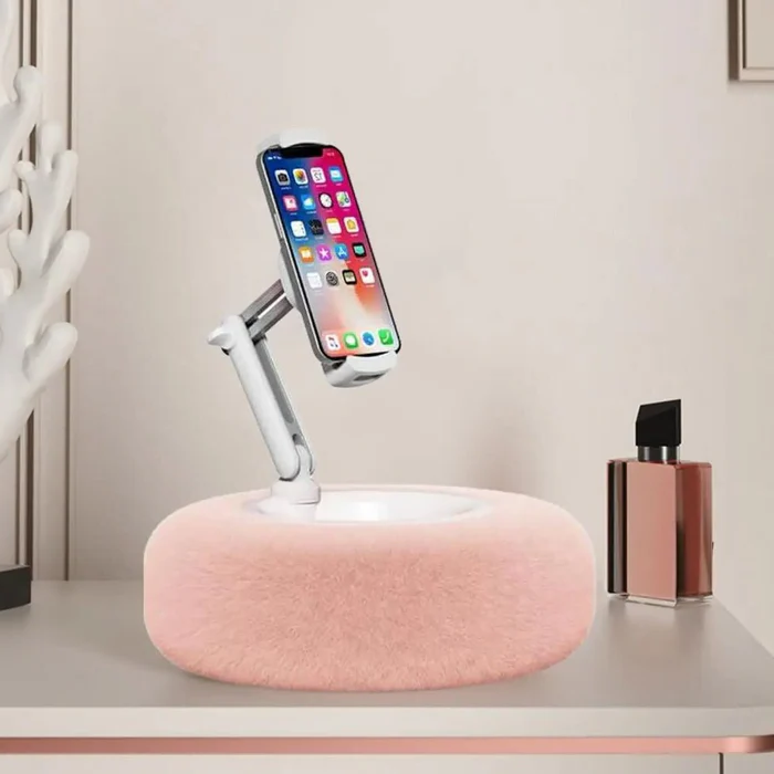 RoyaleGlow Fuzzy Tablet & Phone Pillow Stand – Multi-Angle Phone Holder for Bed, Car, and Couch