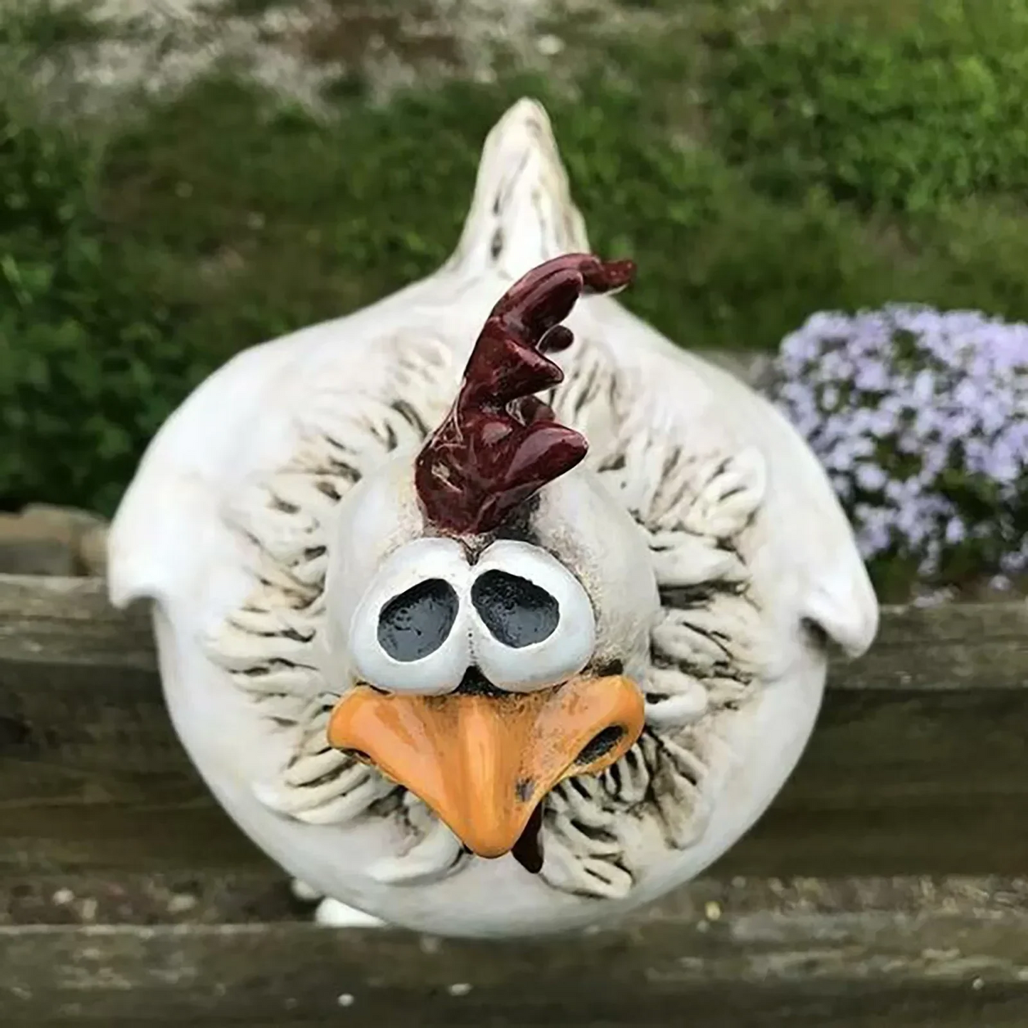 Royaleva Funny Chicken Fence Decor – Resin Garden Statues