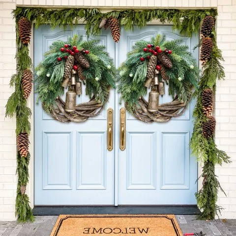 Luxora Farmhouse Christmas Wreath, Boho Holiday Decor