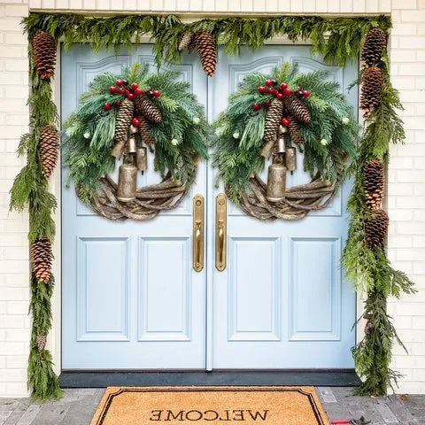 Luxora Farmhouse Christmas Wreath, Boho Holiday Decor