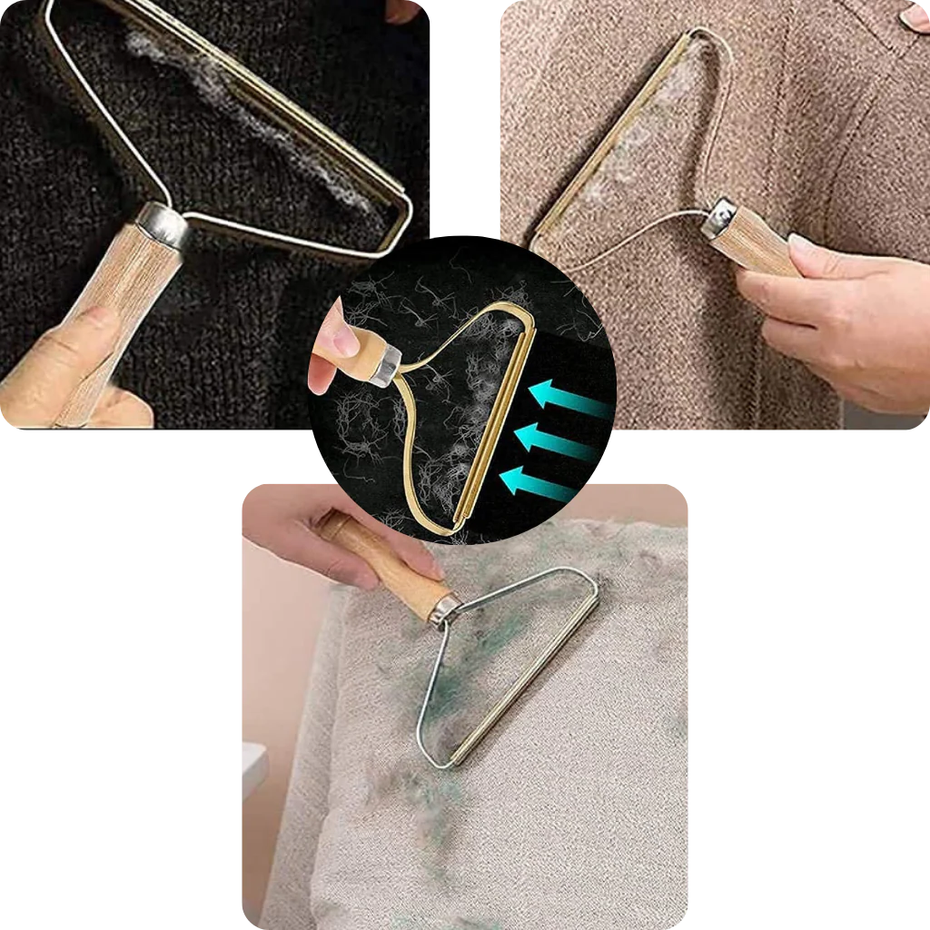 RoyaleGlow Wooden Pet Hair Remover - Eco-Friendly Lint Tool
