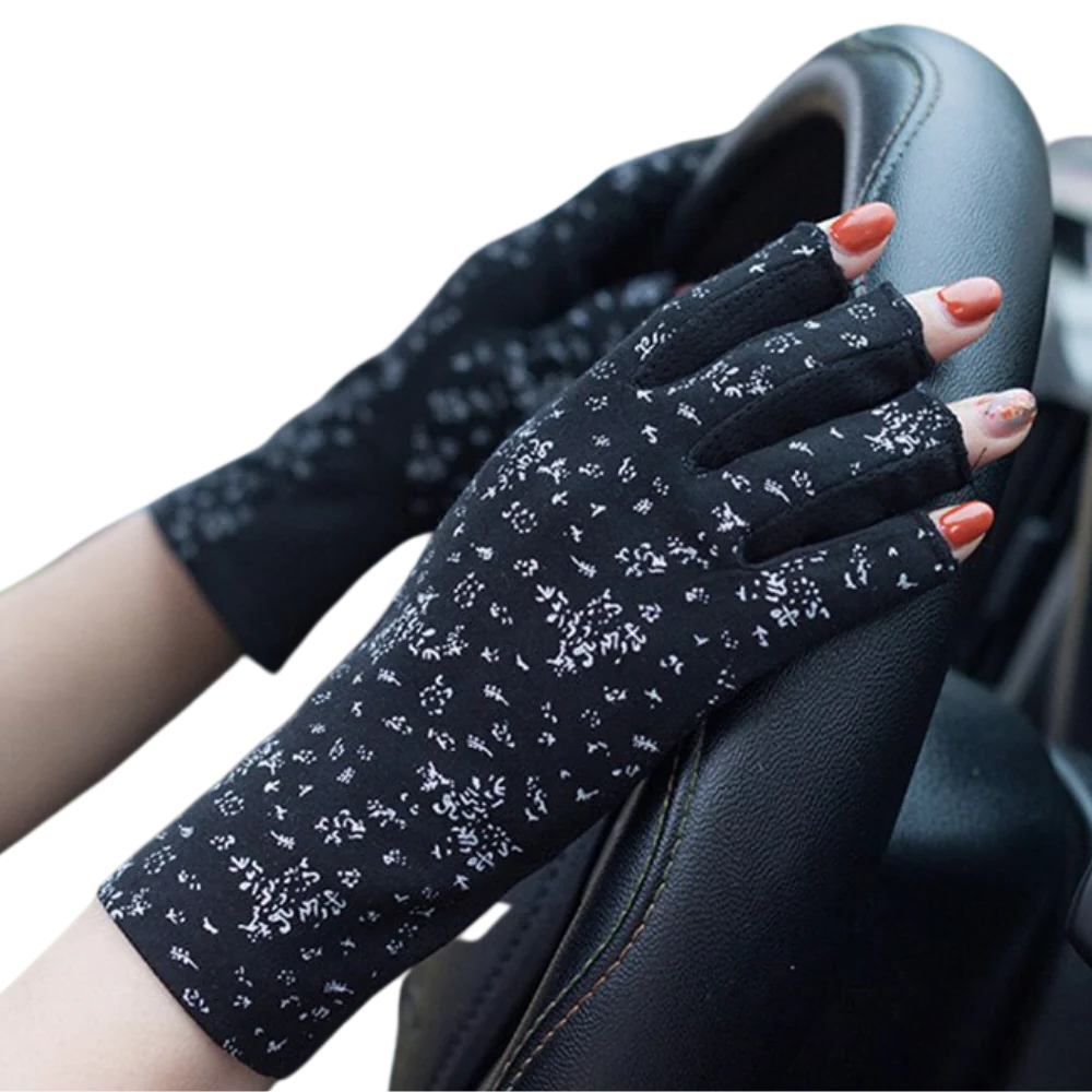 Luxora Stylish UV-Protective Cotton Gloves for Sun Safety