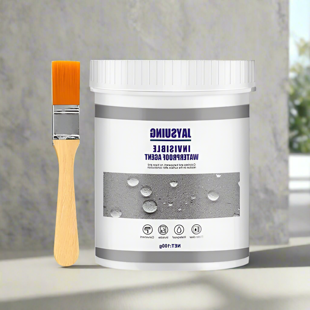 Aqua Guard waterproof insulating sealant with clear, imperceptible coating for moisture protection. Easy application with included brush, suitable for various surfaces. Available in 30g, 100g, and 300g sizes