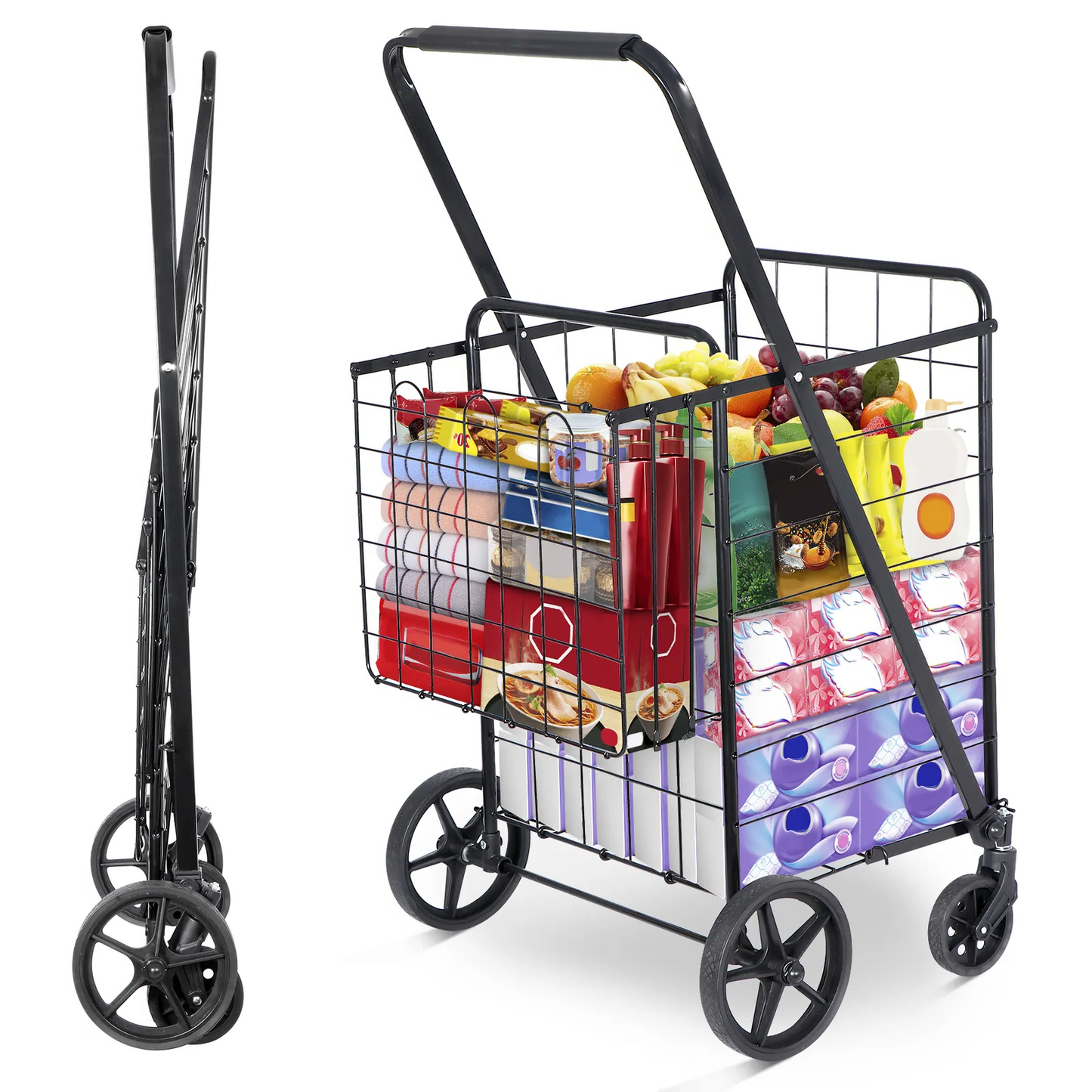 Royaleva Portable Shopping Cart for Easy Errands and Groceries