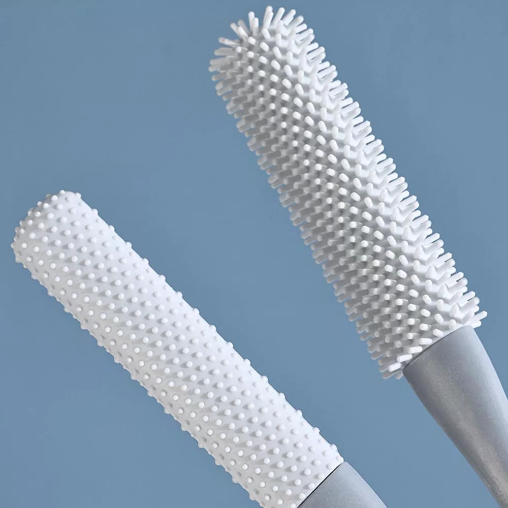 RoyaleGlow Toe Gap Cleaning Brush with Long Handle Gray-1 Set