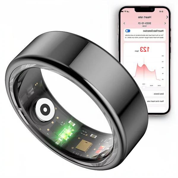 Luxora Stainless Steel Smart Ring with Health Tracker