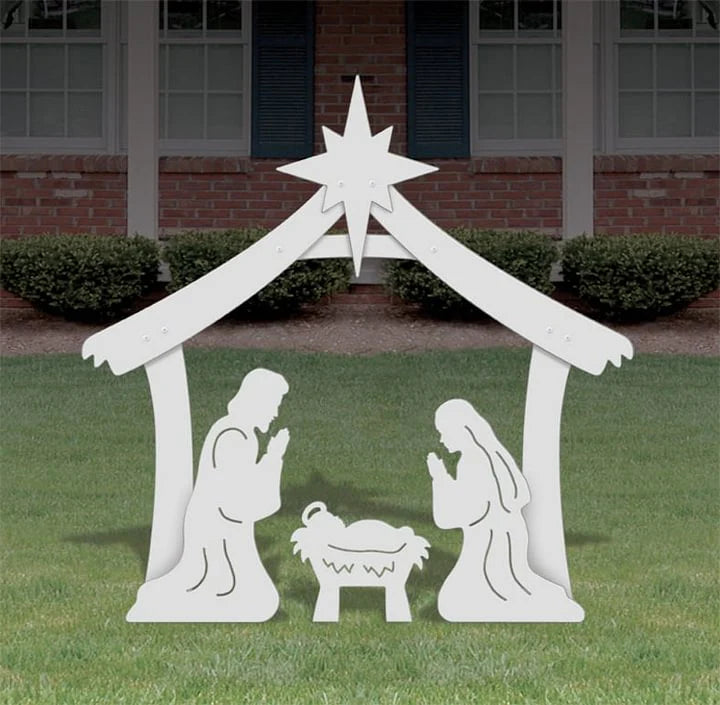 Royaleva Holy Night Outdoor Christmas Nativity Set 4-Piece