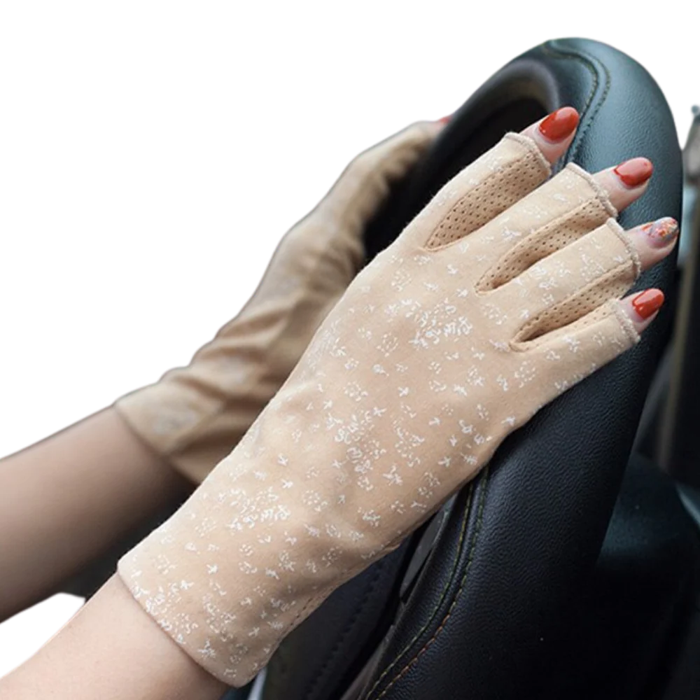 Luxora Stylish UV-Protective Cotton Gloves for Sun Safety