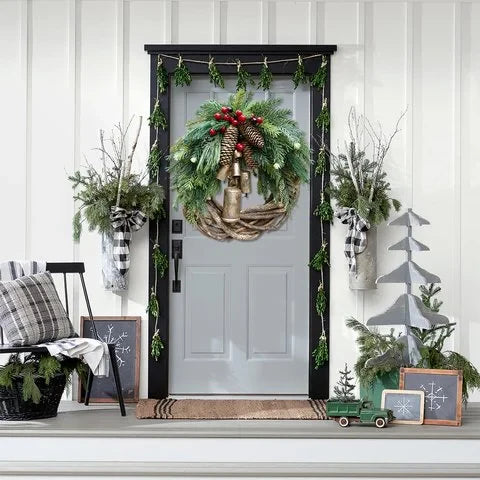 Luxora Farmhouse Christmas Wreath, Boho Holiday Decor