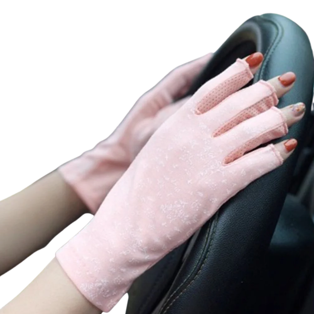 Luxora Stylish UV-Protective Cotton Gloves for Sun Safety