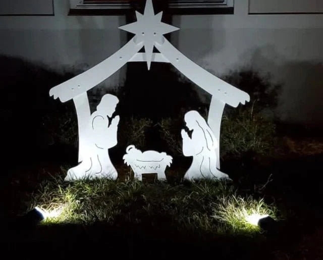 Royaleva Holy Night Outdoor Christmas Nativity Set 4-Piece