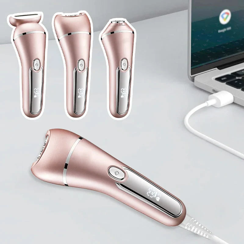 Luxora 3-in-1 Waterproof Electric Shaver for Women