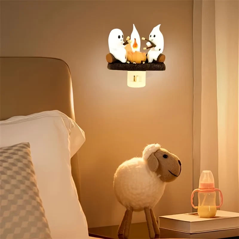 Royaleva Halloween Ghost Bonfire Night Light - Campfire Flicker Flame Night Light