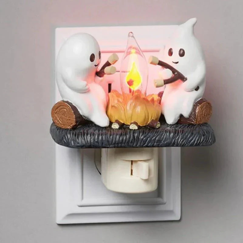 Royaleva Halloween Ghost Bonfire Night Light - Campfire Flicker Flame Night Light