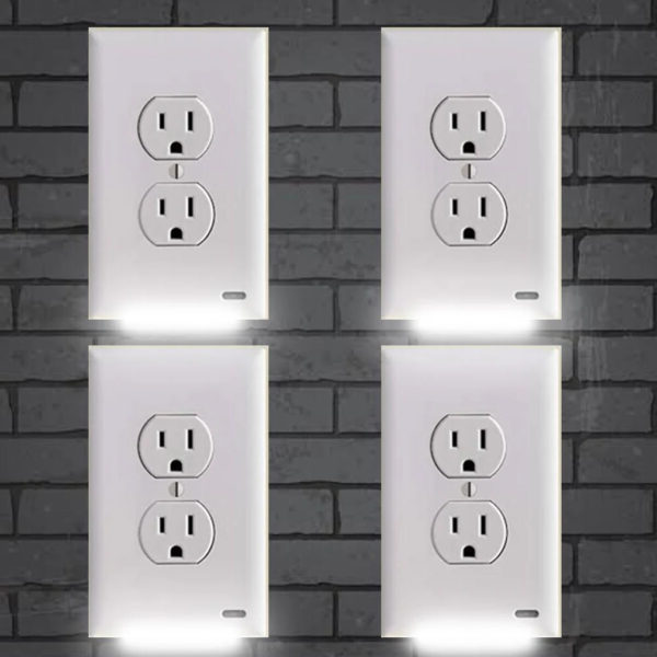 Royaleva 4-Pack: LED Night Light Outlet Cover – Assorted Styles