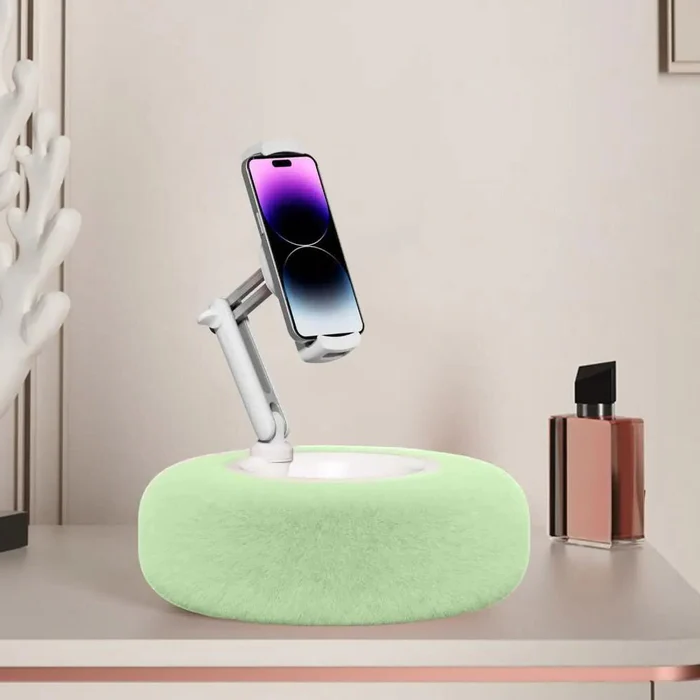 RoyaleGlow Fuzzy Tablet & Phone Pillow Stand – Multi-Angle Phone Holder for Bed, Car, and Couch