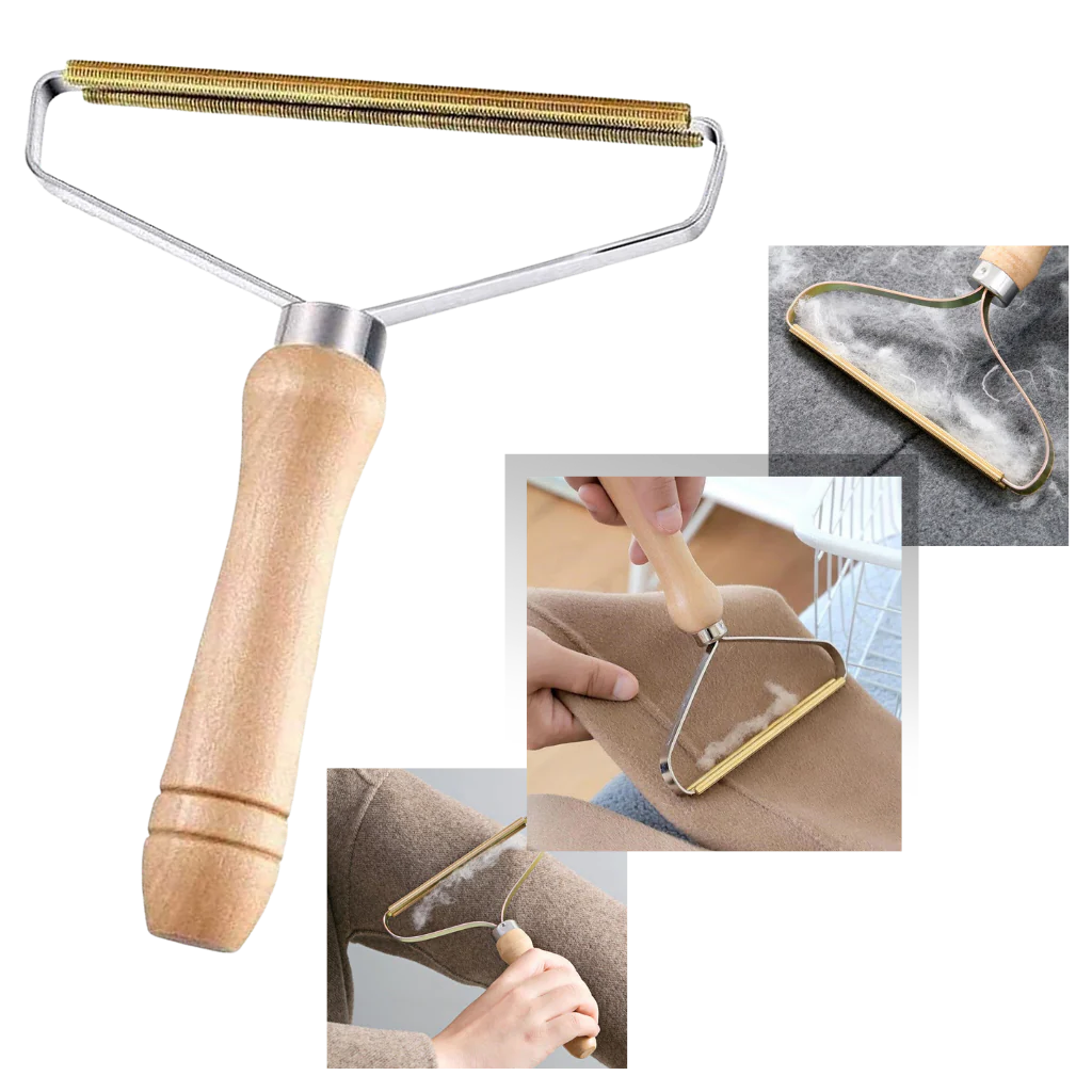 RoyaleGlow Wooden Pet Hair Remover - Eco-Friendly Lint Tool