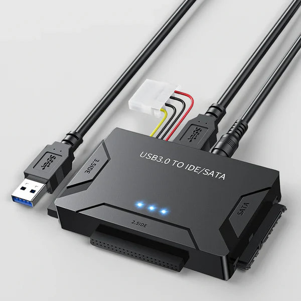 Ultra Recovery Converter – High-speed USB 3.0 IDE/SATA adapter for data recovery. Supports 2.5" & 3.5" HDDs, SSDs, up to 6TB. Plug-and-play, hot-swappable, compatible with Windows, Mac, Linux, Chrome OS. Fast 5Gbps transfer rate, reliable backup solution.