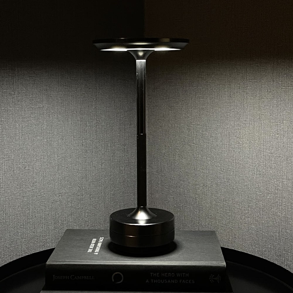 Luxlive Cordless Ambient Table Lamp - Metallic, Waterproof, Adjustable Brightness - Gold