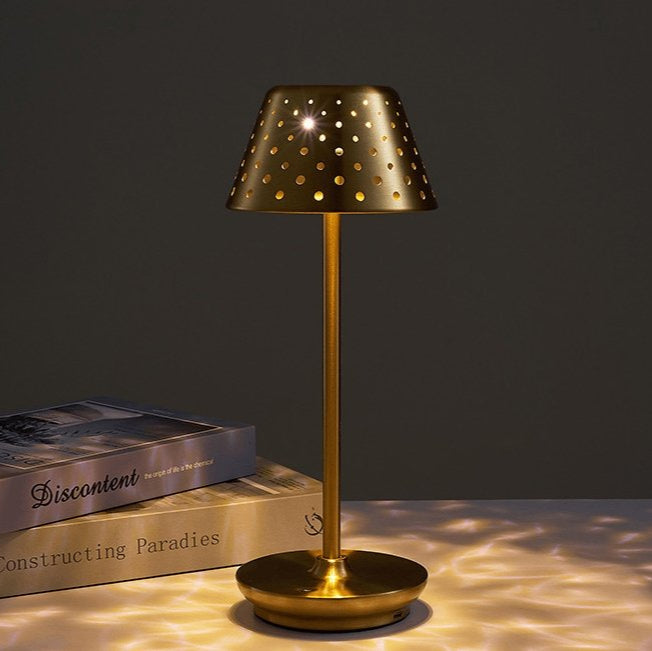 Royaleva Modern Light Luxury Cordless LED Table Lamp – USB Rechargeable, Touch Dimmable - Gold
