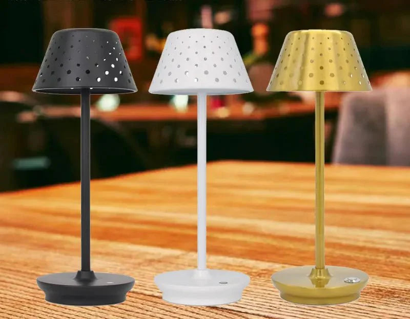 Royaleva Modern Light Luxury Cordless LED Table Lamp – USB Rechargeable, Touch Dimmable - Gold