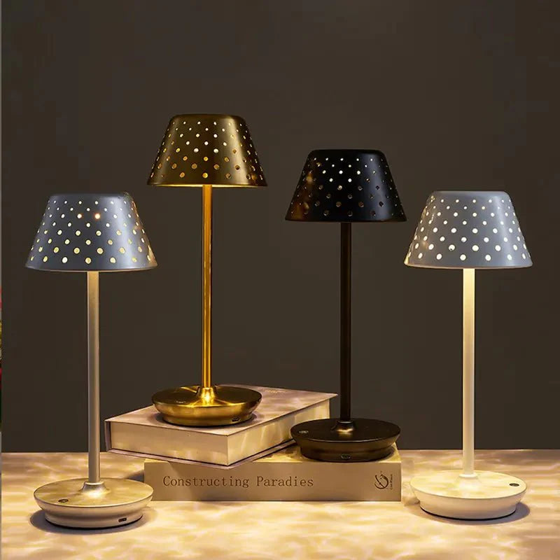 Royaleva Modern Light Luxury Cordless LED Table Lamp – USB Rechargeable, Touch Dimmable - Gold