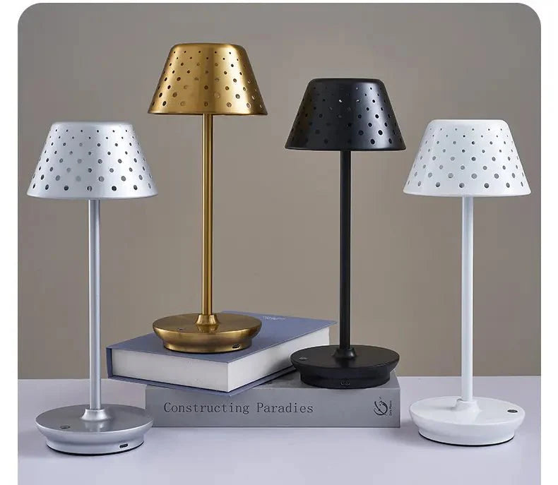 Royaleva Modern Light Luxury Cordless LED Table Lamp – USB Rechargeable, Touch Dimmable - Gold