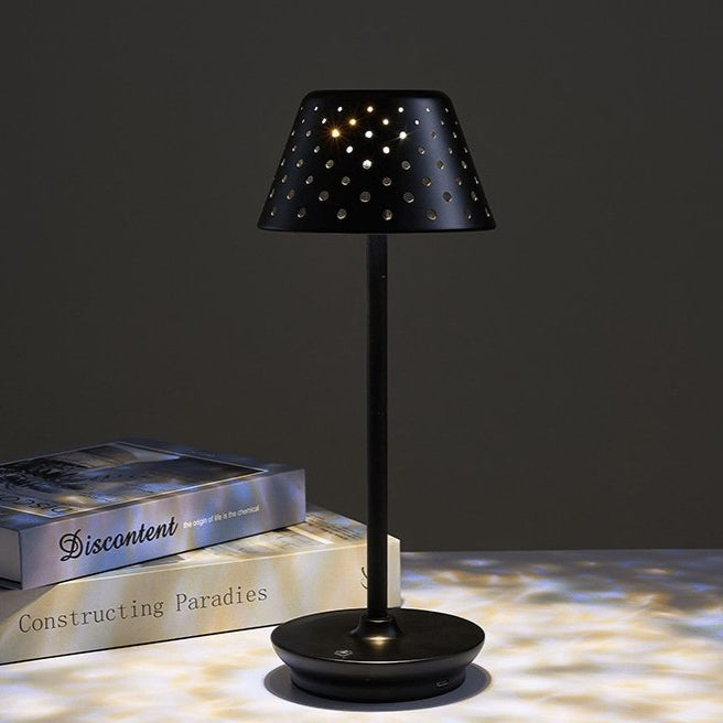 Royaleva Modern Light Luxury Cordless LED Table Lamp – USB Rechargeable, Touch Dimmable - Black
