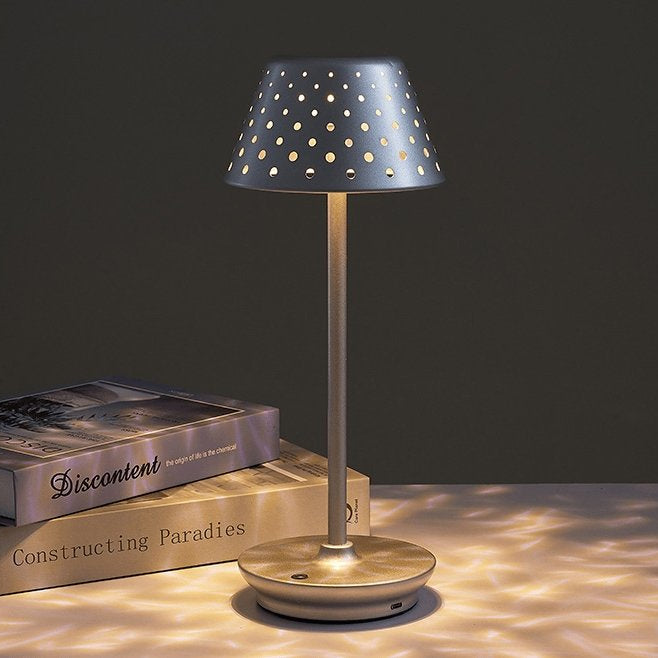 Royaleva Modern Light Luxury Cordless LED Table Lamp – USB Rechargeable, Touch Dimmable - Silver