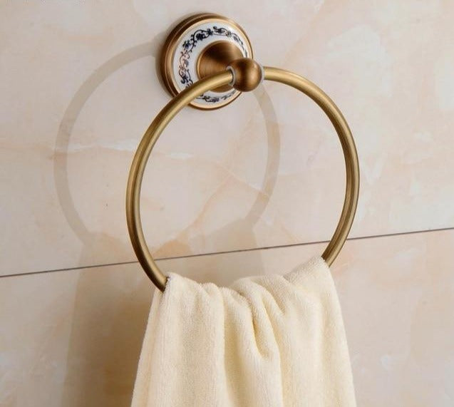 Royaleva Antique Brass Bathroom Hardware Set Essentials
