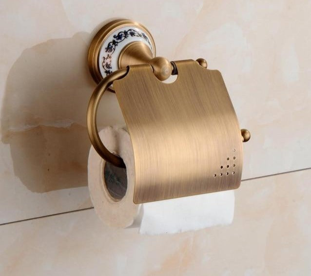Royaleva Antique Brass Bathroom Hardware Set Essentials