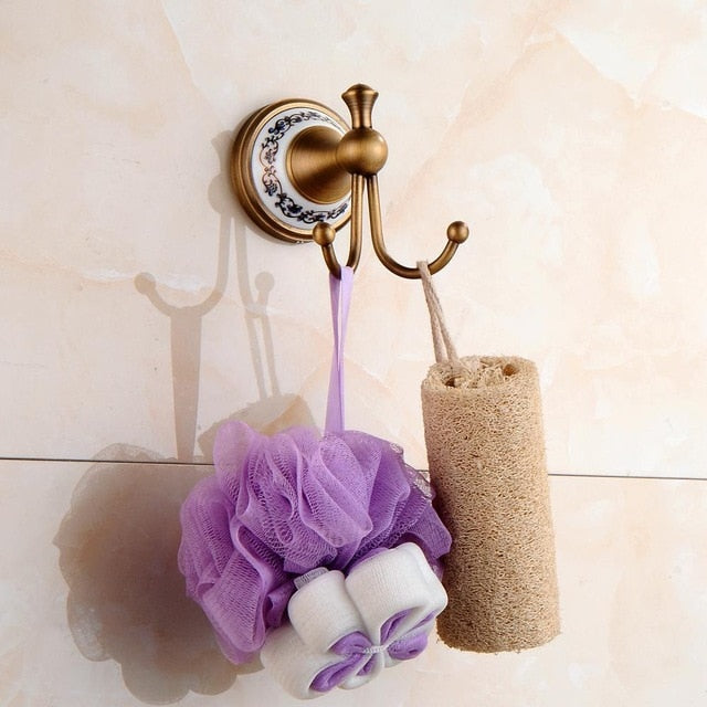 Royaleva Antique Brass Bathroom Hardware Set Essentials