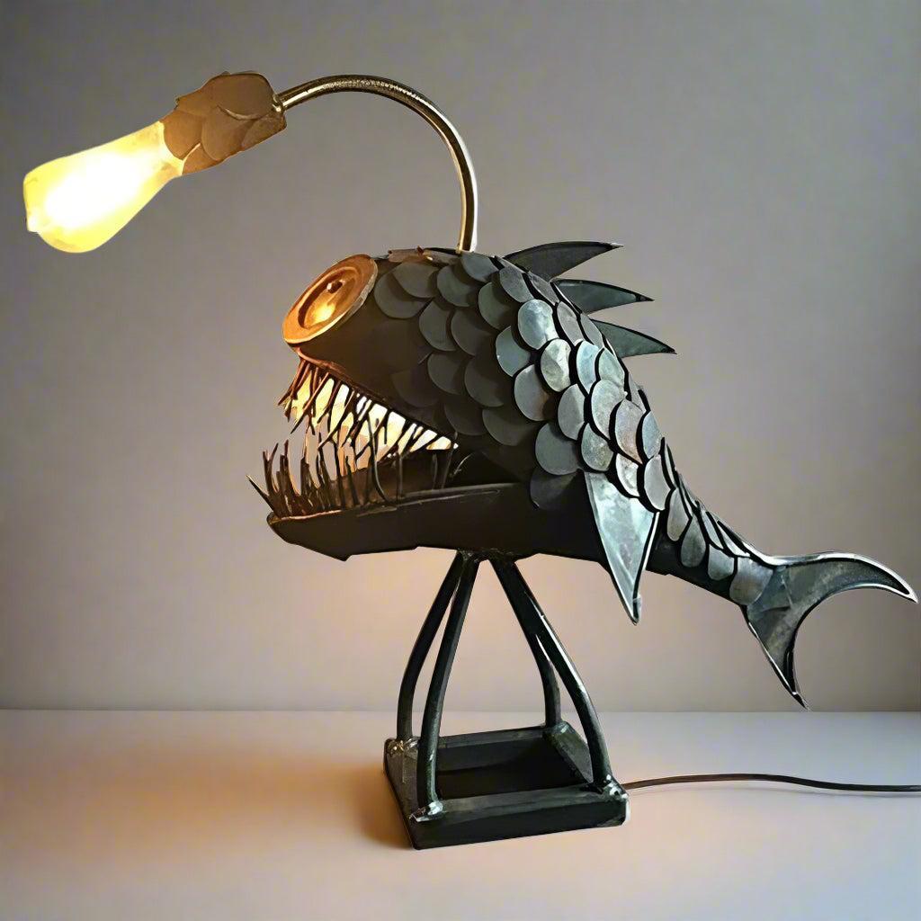 Royallure Angler Fish Lamp – USB Powered LED Night Light for Quirky Home Decor