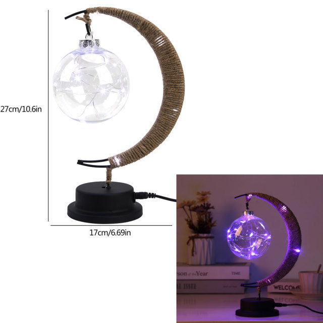 Royallure Enchanted Moon Wishing Lamp - USB & Battery, Magical Home Decor - Purple Light