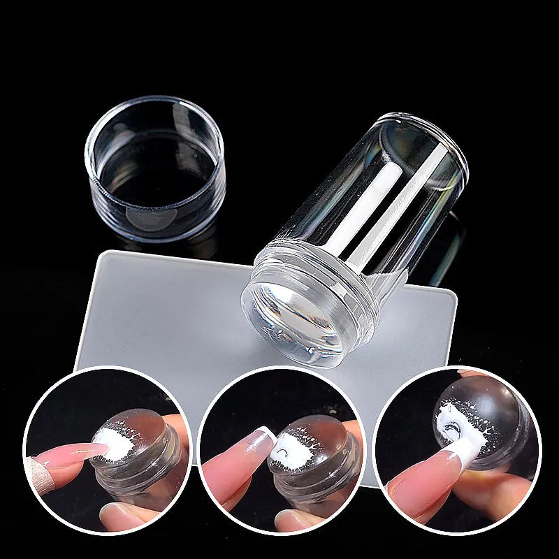 Luxora Silicone Transparent Nail Stamper with Scraper Set
