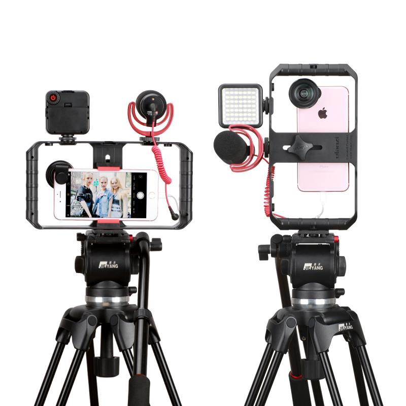 RoyaleGlow Smartphone Video Rig Stabilizer With Light