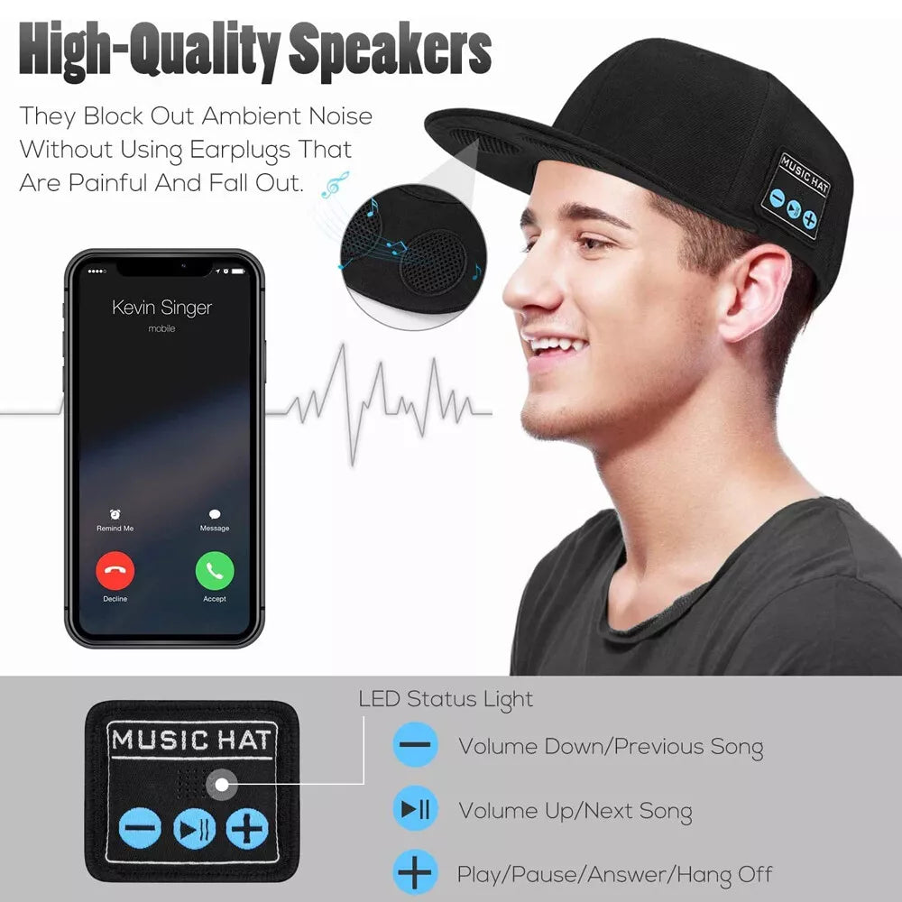 Royaleva Bluetooth Speaker Baseball Cap – Wireless, Waterproof, and Stylish
