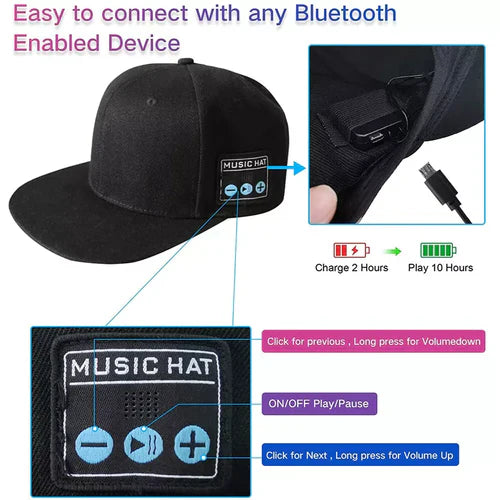 Royaleva Bluetooth Speaker Baseball Cap – Wireless, Waterproof, and Stylish