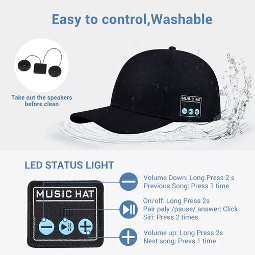 Royaleva Bluetooth Speaker Baseball Cap – Wireless, Waterproof, and Stylish
