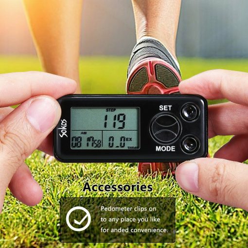 Luxora Walking 3D Pedometer with Clip and Strap Plus 30 Days Memory Accurate Step Counter