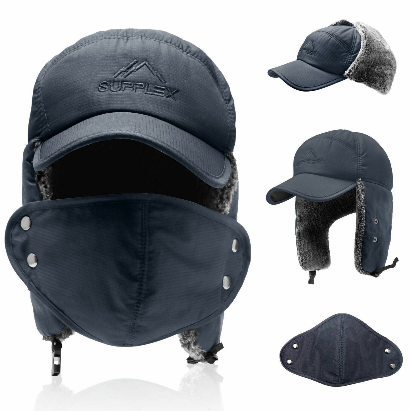 Luxora Premium Mens Winter Cold Weather Snow Hat With Ear Flaps And Brim