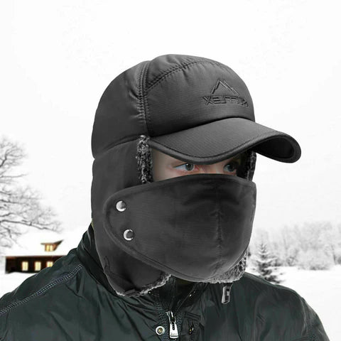 Luxora Premium Mens Winter Cold Weather Snow Hat With Ear Flaps And Brim