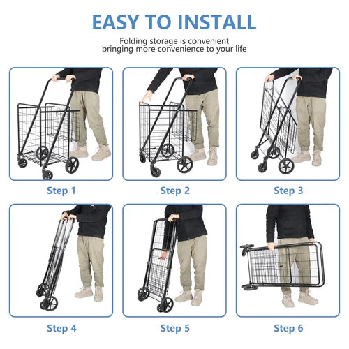 Royaleva Portable Shopping Cart for Easy Errands and Groceries