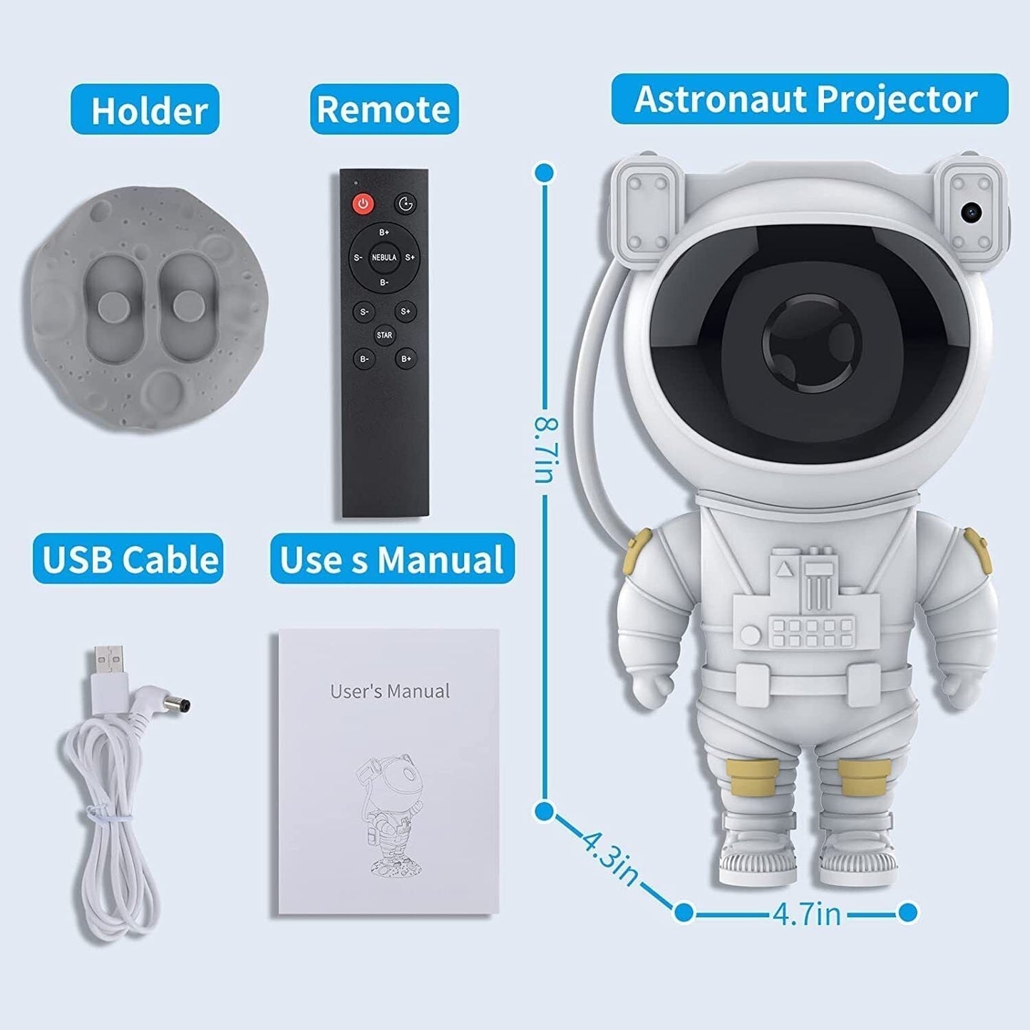 Royaleva Astronaut Projector Galaxy Starry Sky Night Light